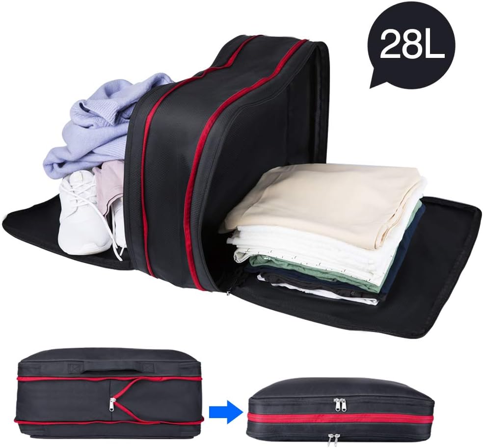 Winjoy Compression Packing Cubes for Travel,28L Luggage Organizers Packing+Extensible Storage Bag-Dry and Wet Separation for Travel,Camping,Backpack,Gym …