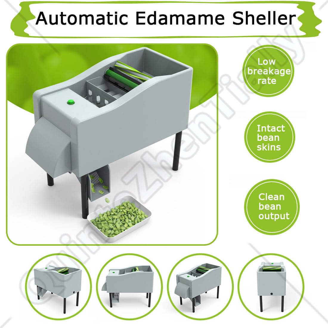 Hohe Effizienz Ohnenschäler,Kommerzielle Erbsenschälmaschine,Kleine Bohnenschälmaschine Magnetischer Auswurfschacht,Einfach Bedienen,für Erbsen,Sojabohnen,Bohnen Edamame