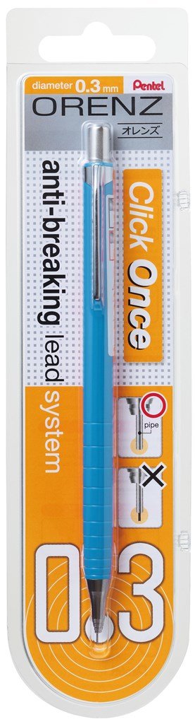 Mechanical Pencil Orenz 100% Shatterproof in Blister Card 0.3mm Light Blue