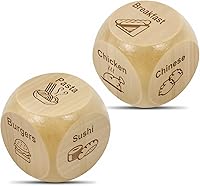 Vista 1 de 2 piezas de dados de madera para juegos de decisión de comida, dados para noche de citas, regalo para parejas, para él o ella, para cumpleaños