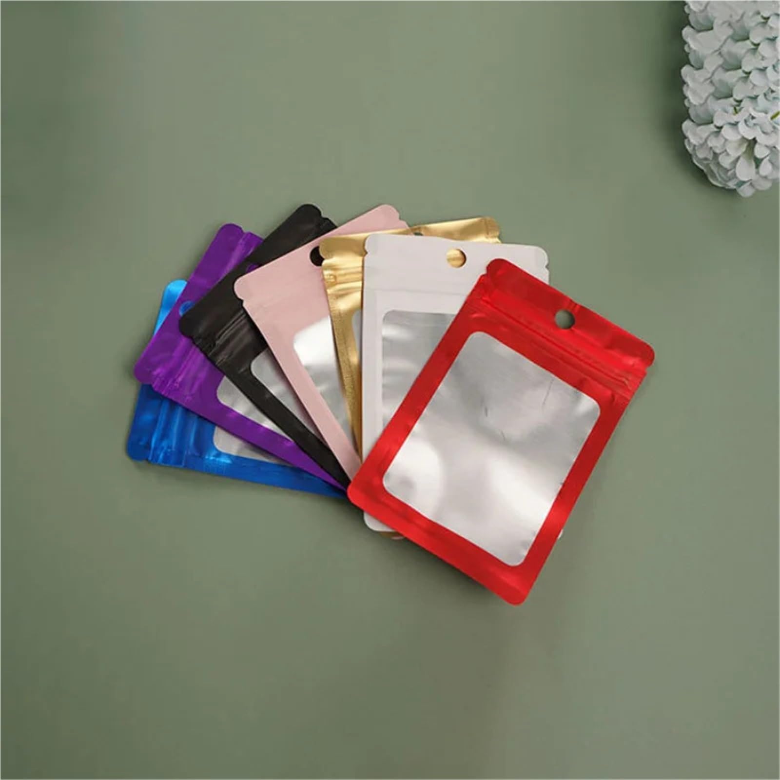 Sacchetti a chiusura lampo colorati in foglio di alluminio da 300 pezzi for riporre gioielli, sacchetti opachi, for imballaggio sigillati per Alimenti e Campione(Gold,16x24cm/6.2x9.4in)