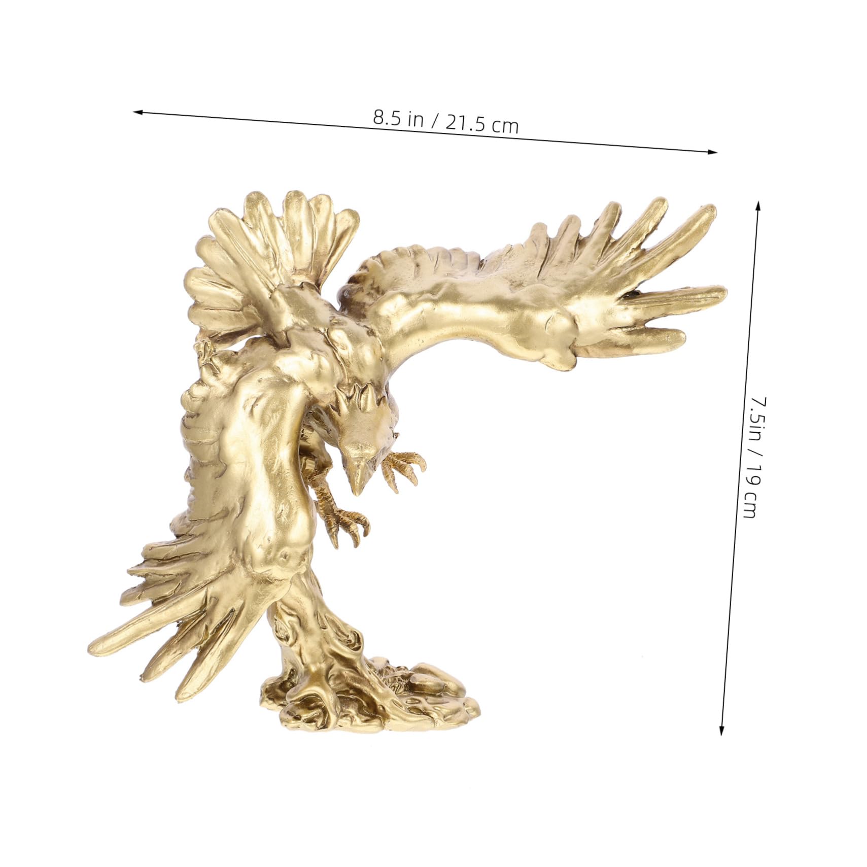 Statua Decorativa Aquila da Tavolo in Resina Oro Finemente Lavorata