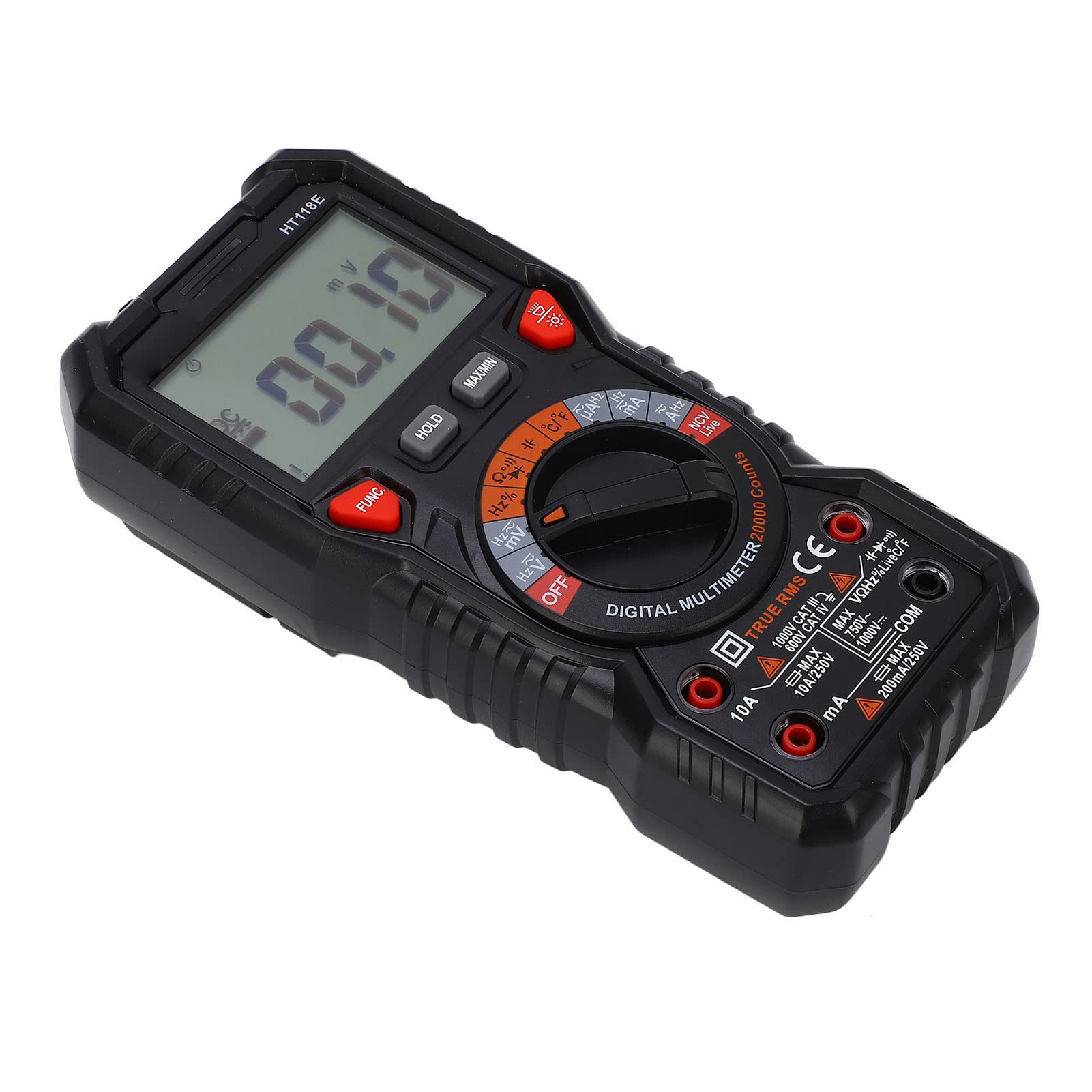 FTVOGUE Digital-Multimeter, Auto-Ranging-Spannungsprüfer, ABS, 1000 V DC, 750 V AC, 10 A, Strom-Widerstandsmesser für Elektronische Parametermessung, Heimreparatur, Heimwerker