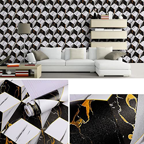 Image of Self Adhesive Decorative Peel Stick Waterproof Marble Wallpaper Wall Decor Removable Wall Paper for Living Room Hall Decoration PVC Vinyl DIY Contact Paper 45x304 CM (Marble-1)