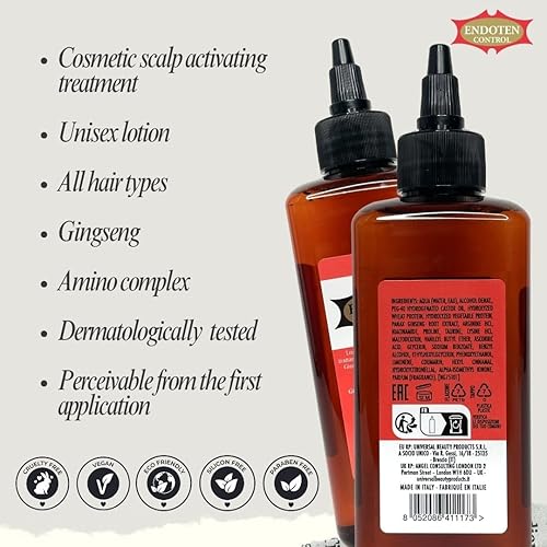 Miniatura 3 de Loción 200 ml - Desafío de 90 días para un cabello más fuerte, saludable y brillante. Ginseng y aminoácidos con complejo de proteínas. Cuidado