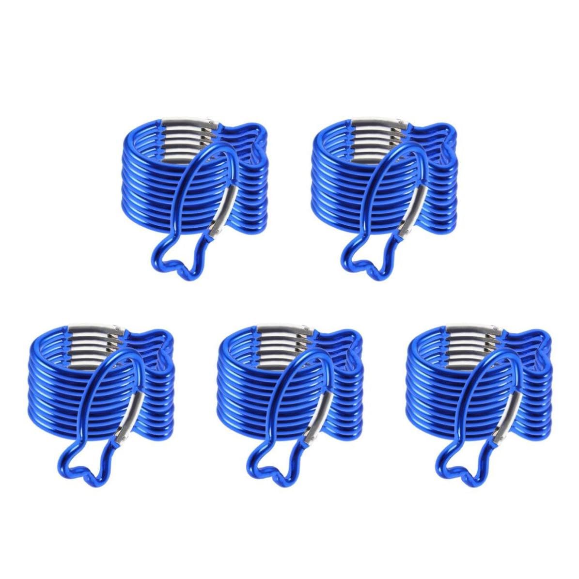 Beavorty 50 Pezzi Moschettone da Arrampicata a Forma di Pesce in Lega di Alluminio Blu, Moschettone Multifunzionale Gancio di Sicurezza per Trekking e Campeggio Outdoor