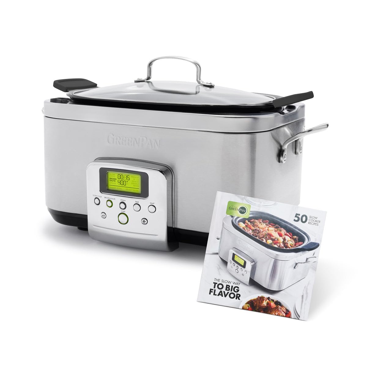 Ceramic Nonstick 6-Quart Slow Cooker Stainless Steel