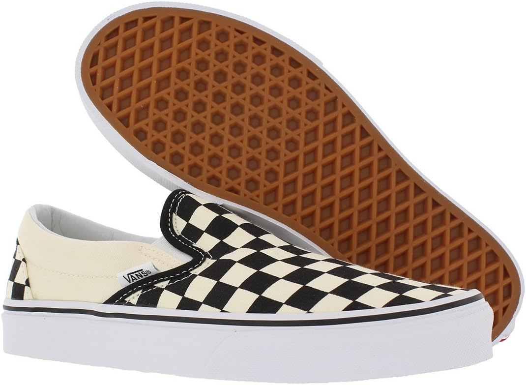 Vans Unisex The Shoe That Started It All. The Iconic Classic Slip-on Keeps It Simp Sneaker 7.5 Women/6 Men Black/Off-white (Checkered)