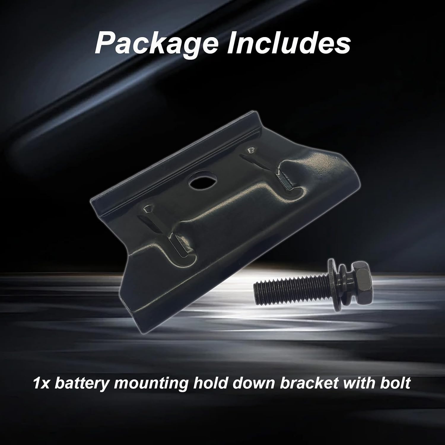 Car Battery Hold Down Bracket, Metal, Floor Mount, Black, Compatible with Kia Borrego Optima Sorento Spectra Spectra5 Sportage, Hyundai IX35 Elantra Sonata Sante Fe Azera Tucson