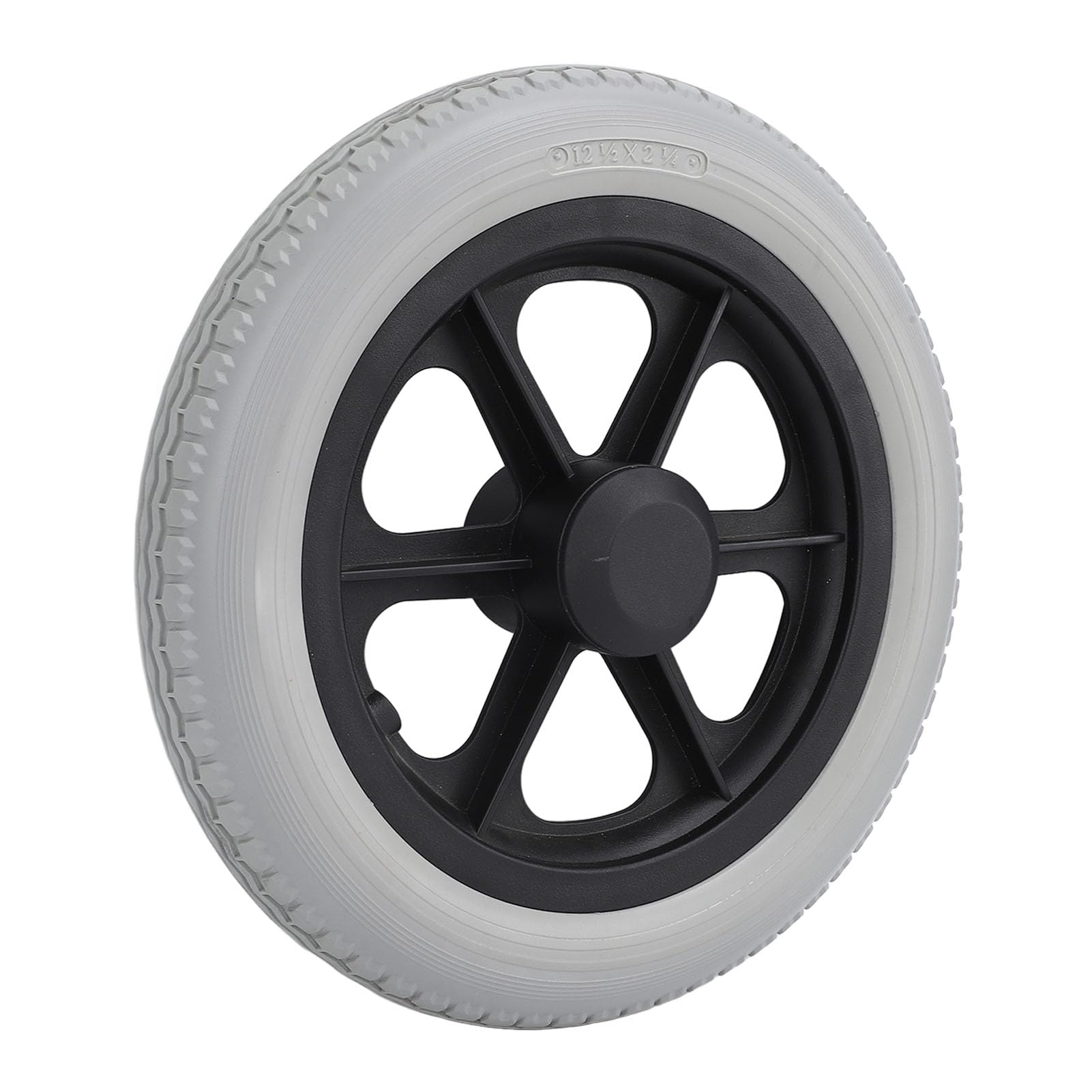 Jeffergarden 12-calowe Kółka do Wózka Inwalidzkiego Koła Zapasowe 2 szt. Opona z Pianki PU Rolka Antypoślizgowa 12 Mm Otwór środkowy do Ręcznych Wózków Inwalidzkich Pomoce w Poruszaniu się z