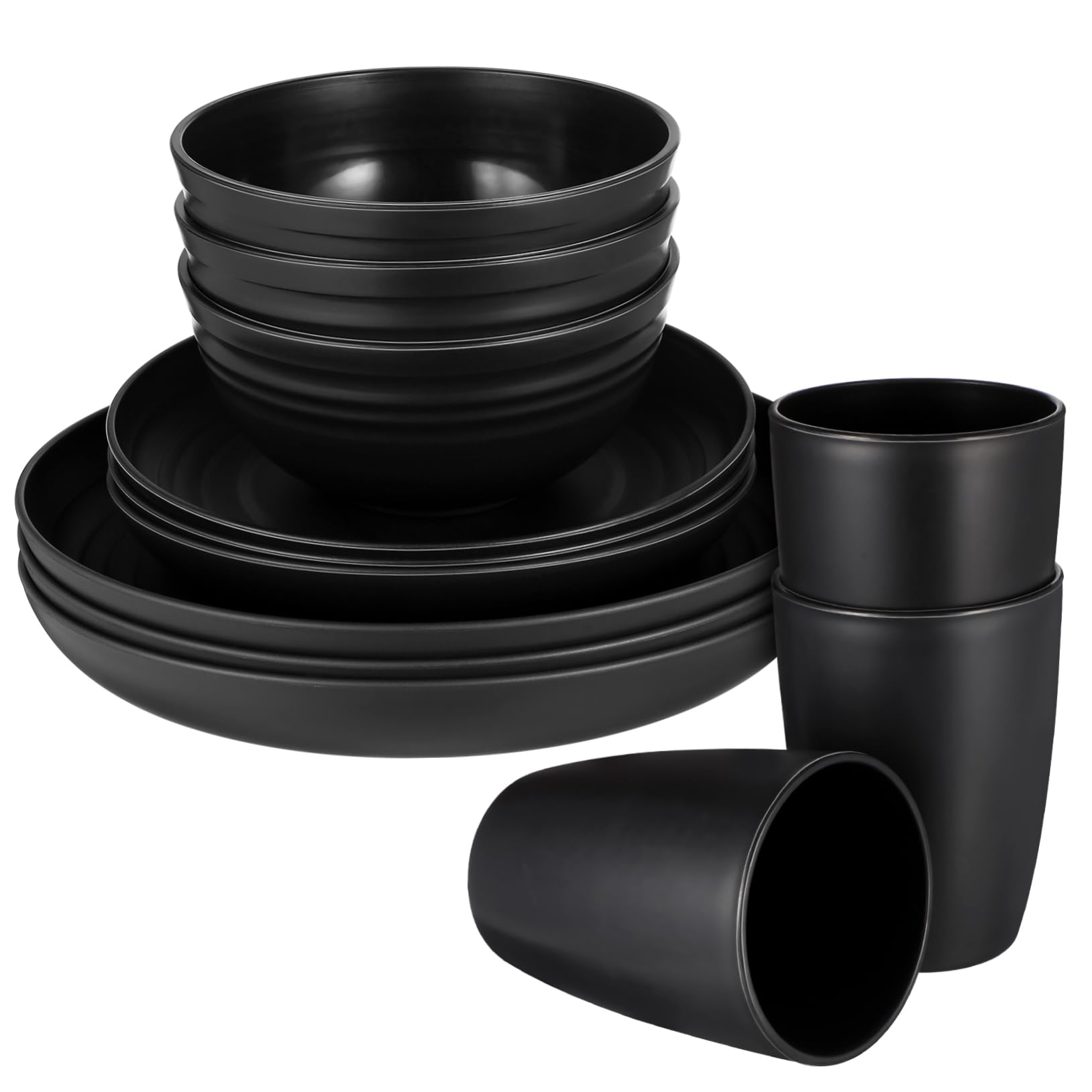 PRETYZOOM 1Set Outdoor Dinnerware Set Straw Camping Plates Bowls Multi Functional Dinnerware for Indoor Outdoor Use Safe Sturdy with Smooth Surface for Rice