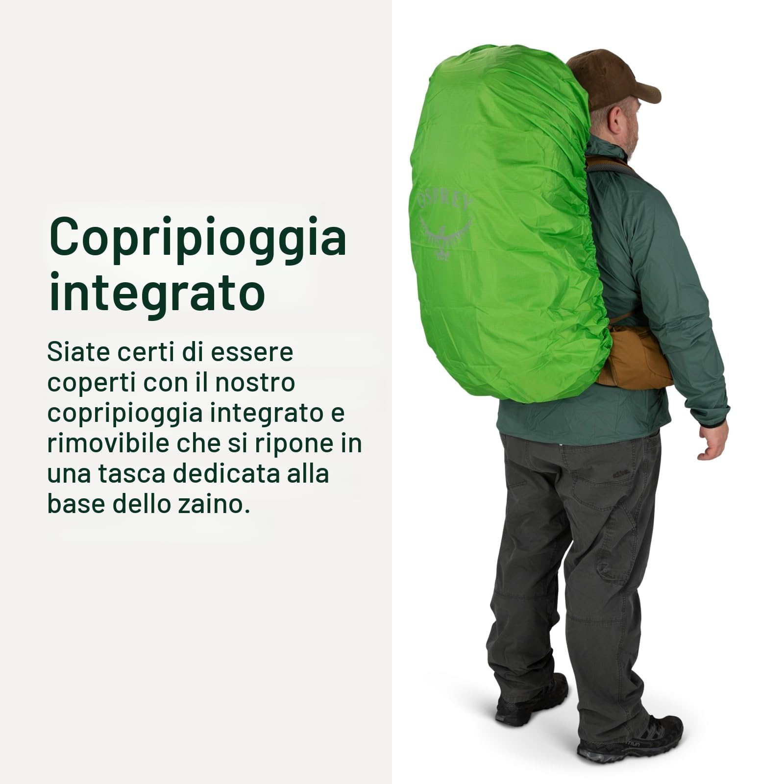 Osprey Rook Zaino da trekking uomo, 65L, Histosol Brown/Rhino Grey