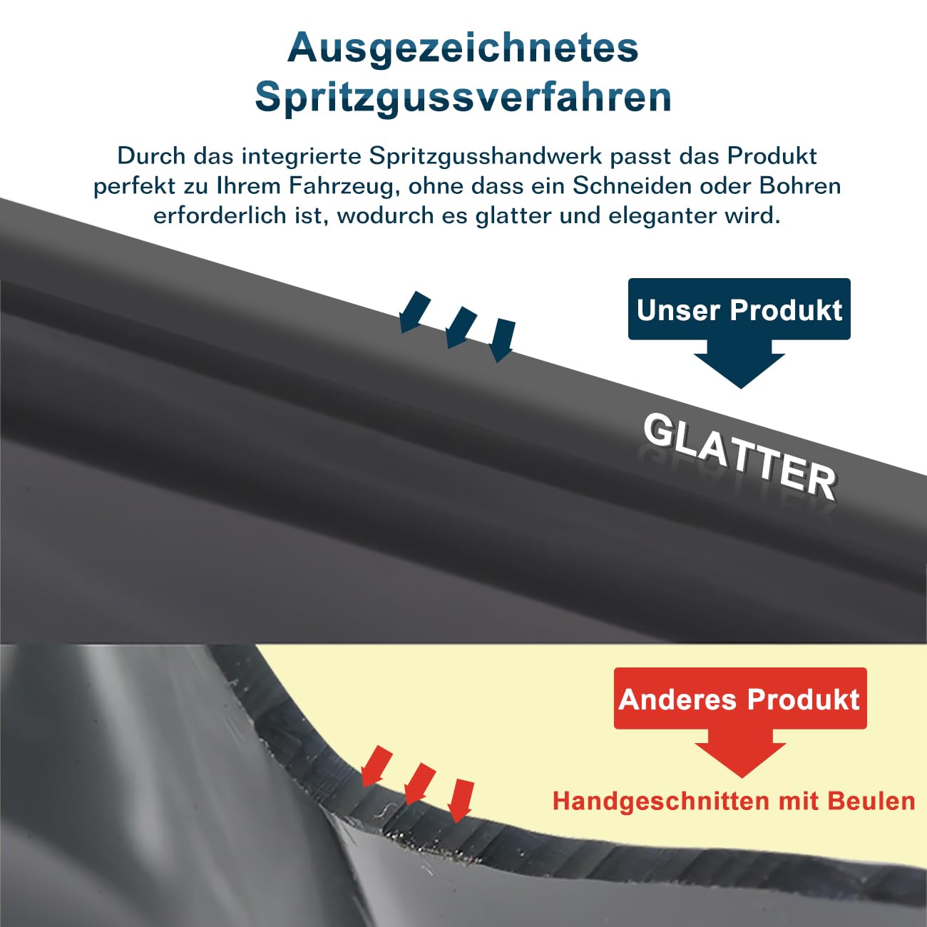 Windabweiser Regenabweiser kompatibel mit VW Golf 7 / VII 2012-2019 5-türig, Selbstklebend Tape-On Autofenster Regenschutz Regenabweiser Deflektoren, 4-TLG Set, Rauchgrau, Vorne,Aerodynamisch
