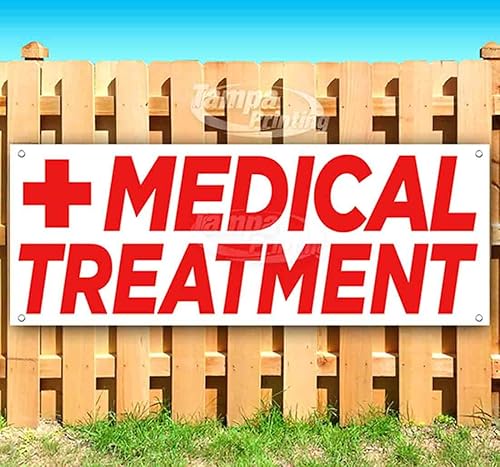 Cartel de vinilo con ojales metálicos, para tratamiento médico, 13 onzas, resistente, para publicidad, bandera, (varios tamaños disponibles)