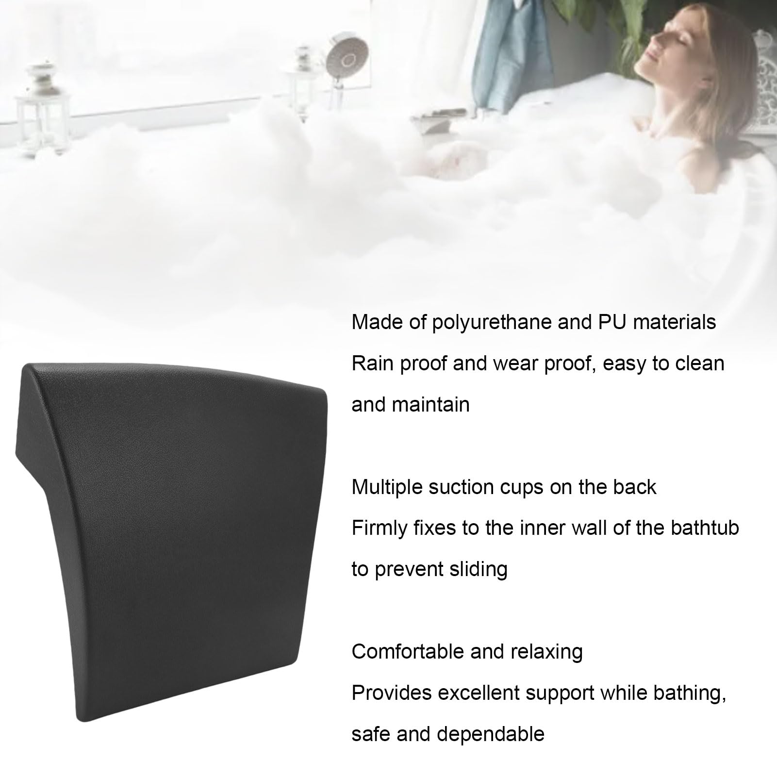 Qcwwy Cuscini da Bagno Parti Spa/Vasca Idromassaggio Cuscino Poggiatesta Materiale in Poliuretano PU Antiscivolo Morbido e Confortevole Antipioggia per il Bagno di Casa Vasca Idromassaggio Cuscino