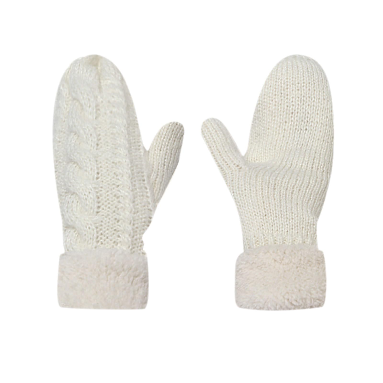 Gants Sans Doigts Feelorna Femme - Moufles Poignets Polaire - Trou Pouce - Hiver Chaud