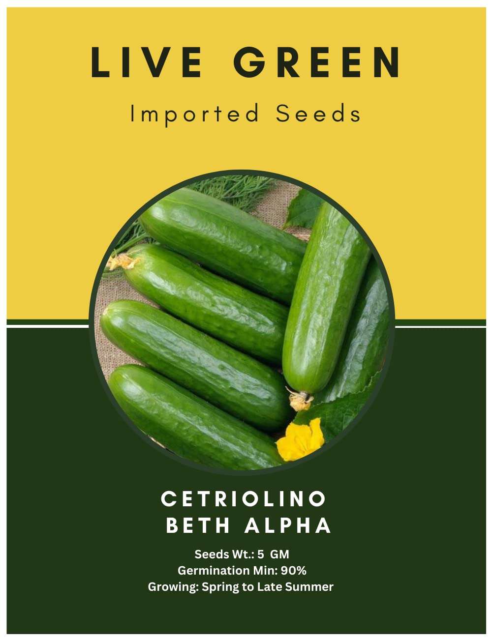 Live Green Imported Seeds - Cetriolino Beth Alpha Cucumber Seeds for Kitchen Garden - Pack of 5gm Seeds (B0BRJPW519) Amazon Price History, Amazon Price Tracker
