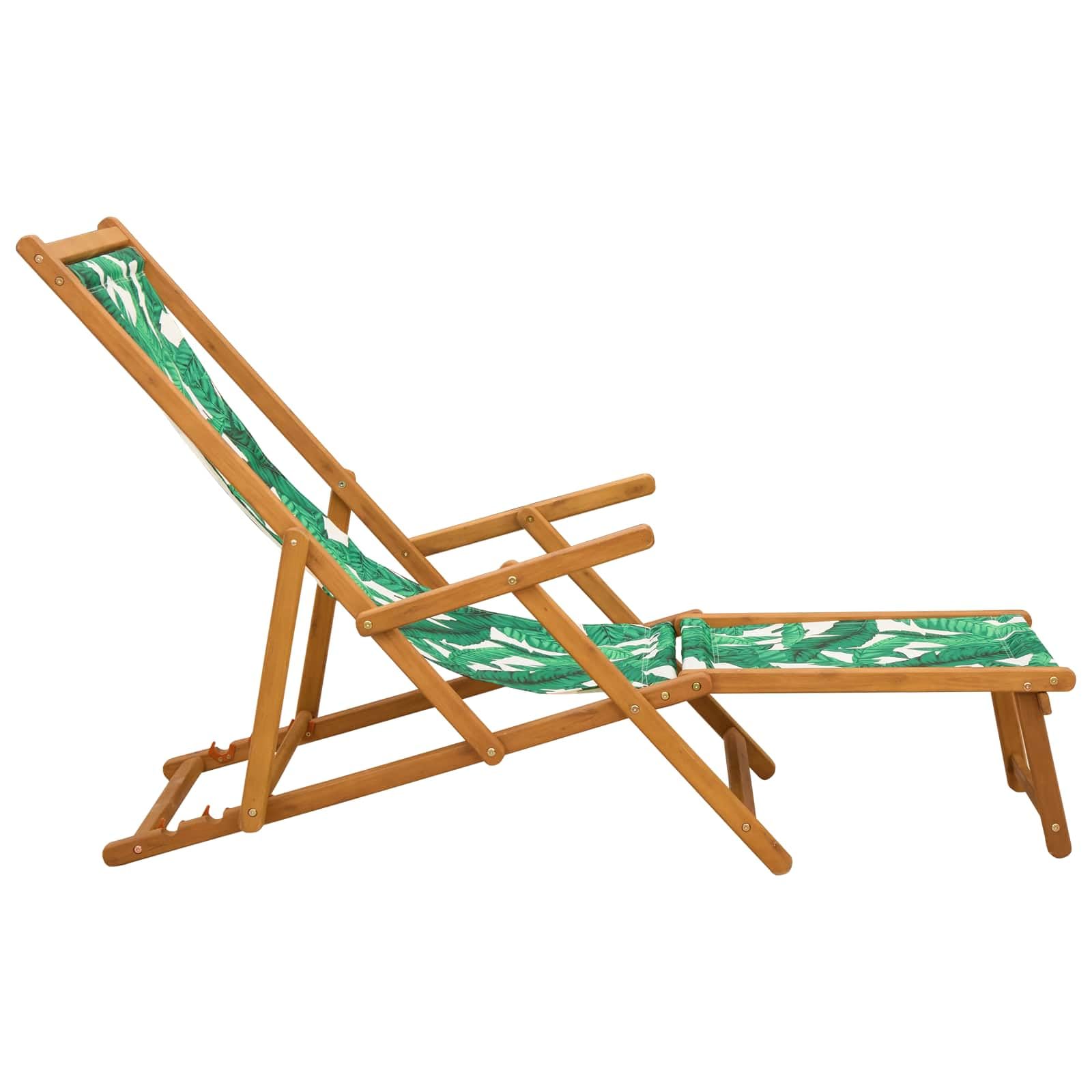 Sdraio pieghevole a 3 posizioni, in legno massiccio di eucalipto, con poggiapiedi, sdraio da giardino per balcone, terrazza, piscina, sedia a sdraio regolabile per relax all'aperto