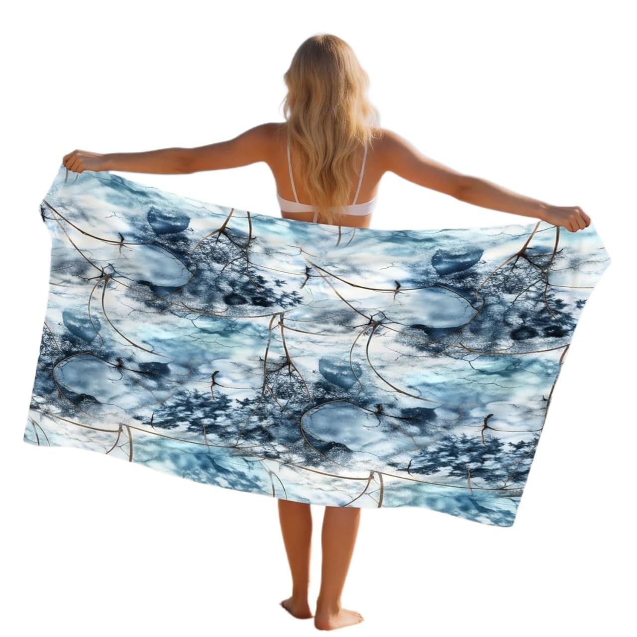 LYVQZPWLR Microfibre Beach Towel， Beach Towel Light Blue Multiple Sizes Quick Dry Absorbent Sandproof Lightweight Portable(75x150 cm)