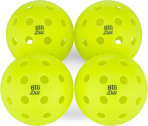 Miniatura 4 de Big Dill Pickleball Superstar Pickle Ball - Juego de 4 paletas de madera, paquete de 4 palas de pickleball, 4 bolas de pickleball y bolsa para