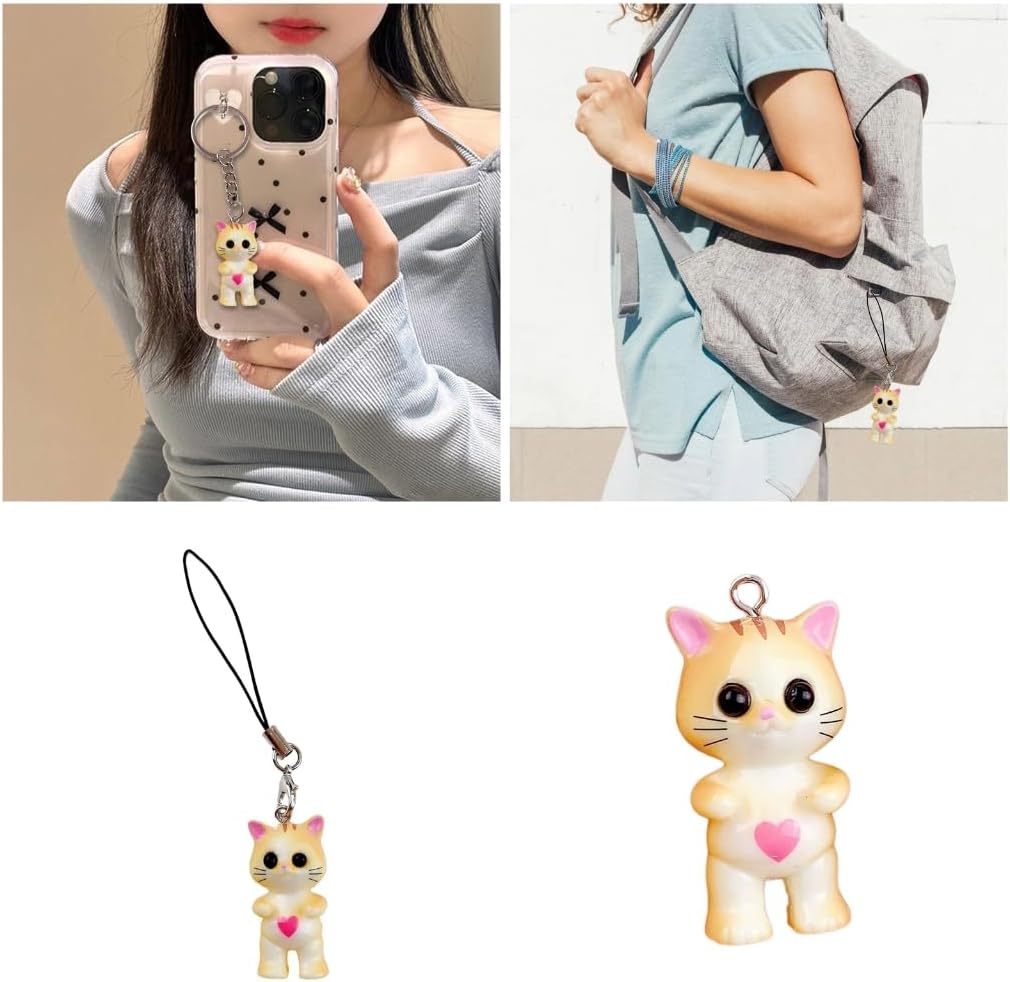 Amazon.co.jp: Adrosstoller ラブリー カートゥーン 猫 キーホルダー