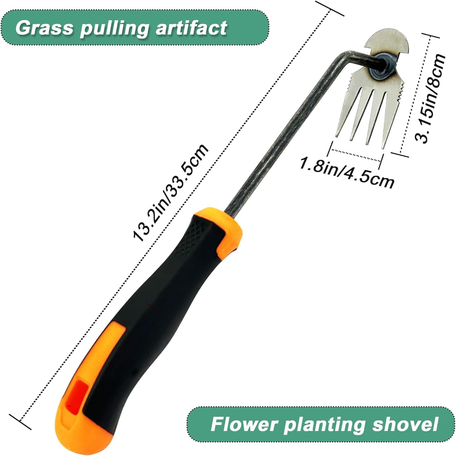 NICAVKIT 2 Pcs Outil De Du00e9sherbage Manuel U00e0 Poignu00e9e En Bois Du00e9sherbeur En Acier Inoxydable, Outil De Tonte, Extracteur De Mauvaises Herbes, Pelle De Du00e9sherbage, Pour Creuser Le Jardin