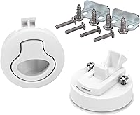 Vista 1 de Slam Latch - Pestillo empotrado de 2 pulgadas, mango de plástico blanco para puerta de escotilla de gabinete en caravana, barco, cámper, remolque