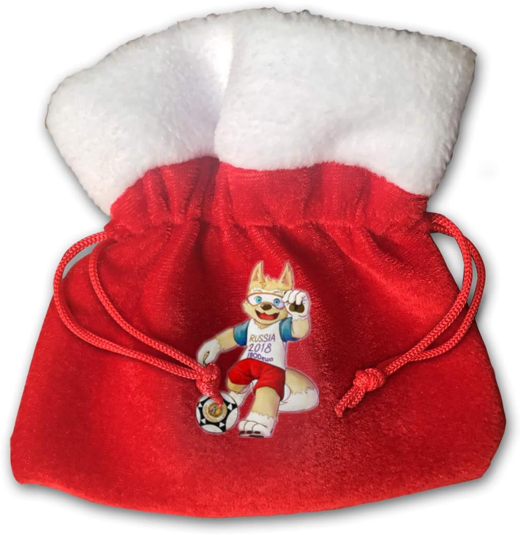 VAbBUQBWUQ 2018-fifa-world-cup-zabivaka-deviantart-mascot-rus-world-cup-2018 Santa Clause Bags Drawstring Bag Candy Bag for Children Holiday Wrapping Goodie Bags Party Favors