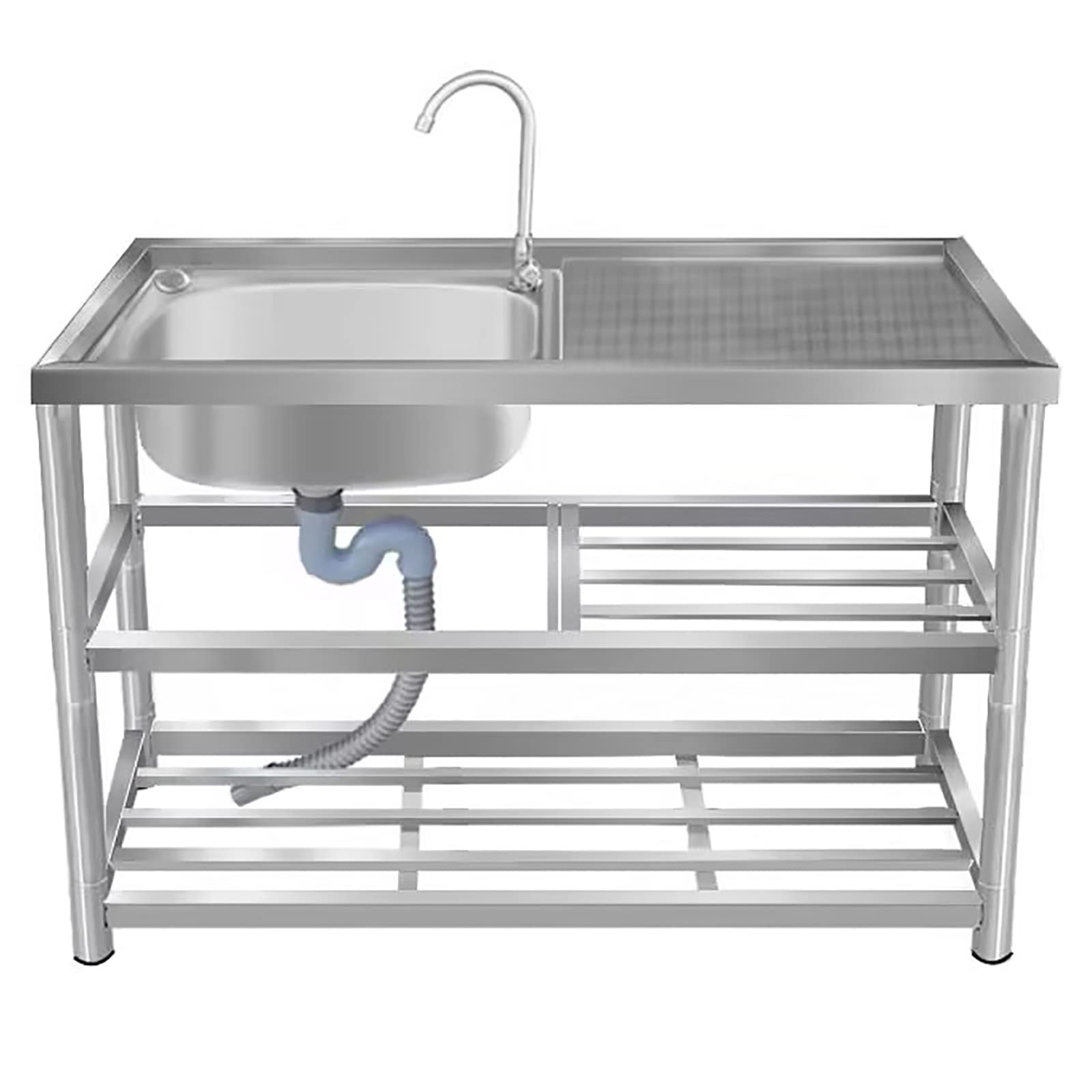 Évier de cuisine commercial durable en acier inoxydable de qualité supérieure avec robinet