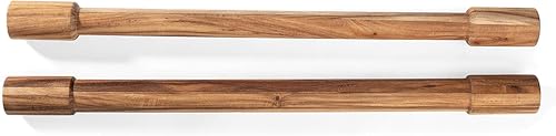 Miniatura 4 de Ironwood Gourmet Palos de amasar de madera de acacia, juego de 2 palos de amasar largos