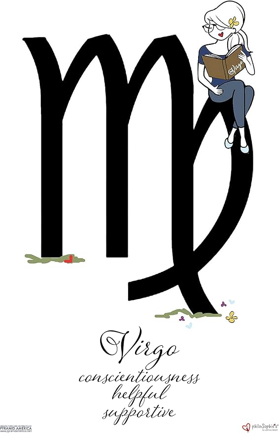 Pyramid America - Zodiac Poster - Astrology Posters Virgo - 11 x 17 Poster Print Wall Art, Ideal For Home Decor, Bedroom Decor & Living Room Decor