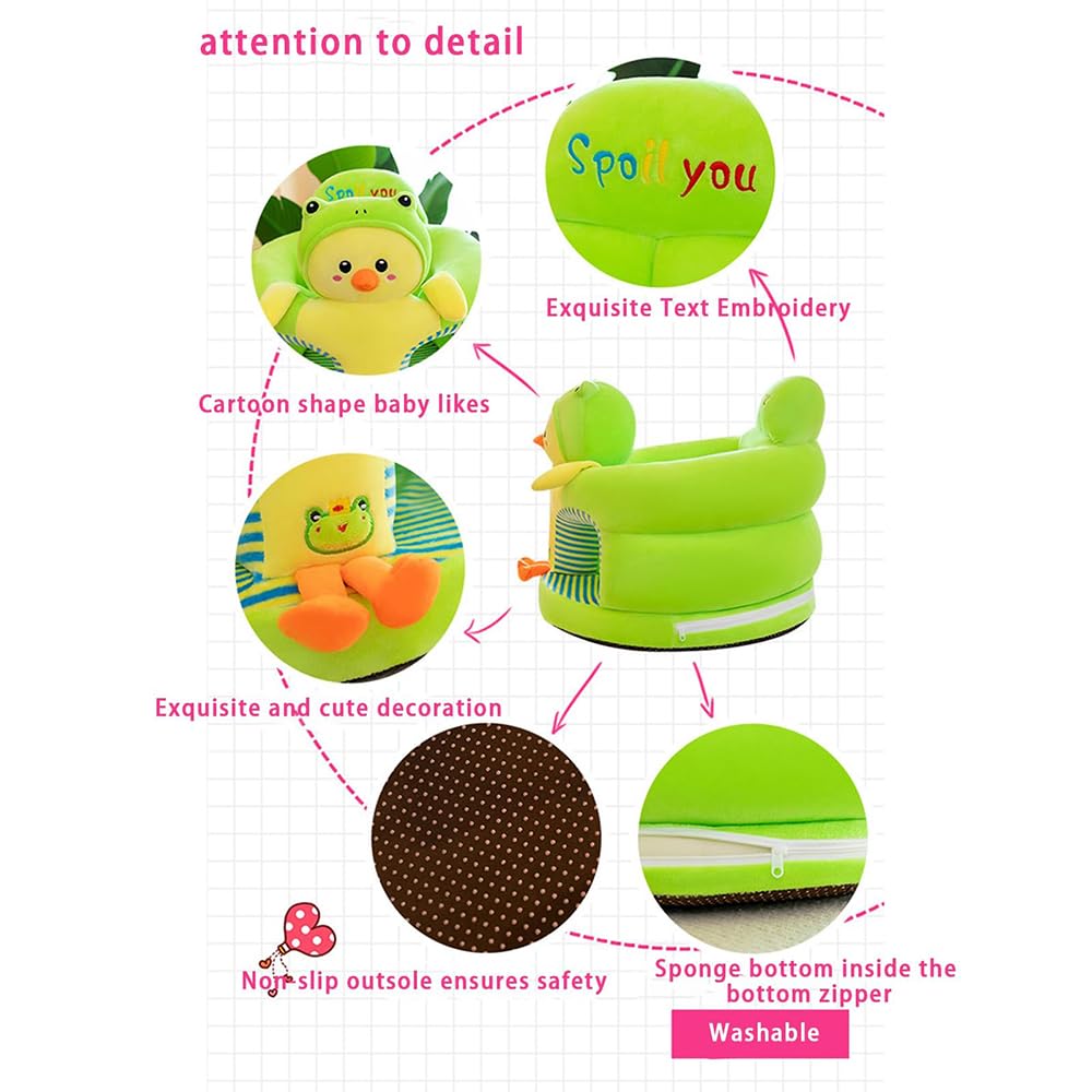 Baby Seat Sit up Chair Cartoon Animals Plush Sofa Chair Toddler Baby Learn to Sit up Sofa Play Durable Thickened Cartoon Design Sofa Seat for Newborns (7)