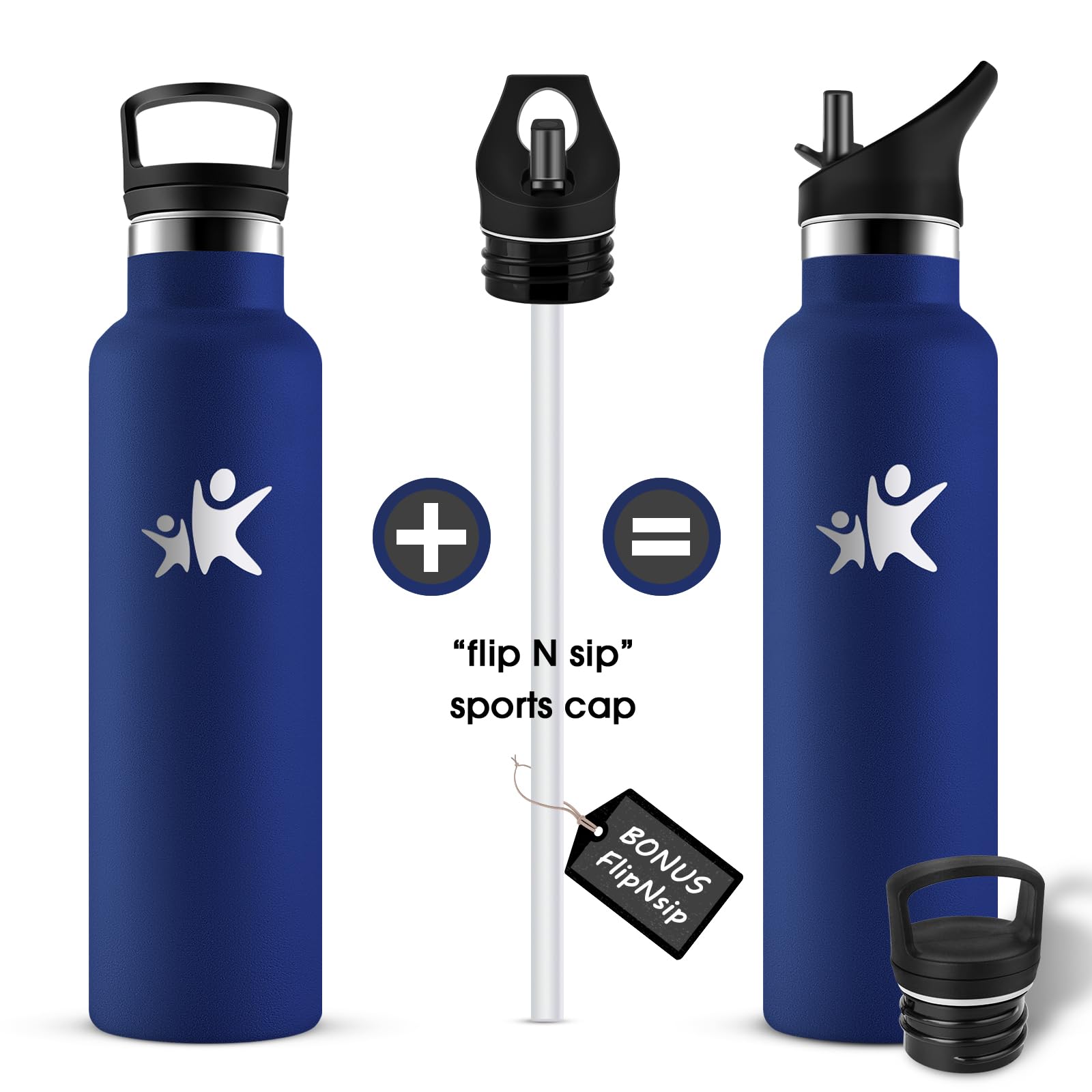 KollyKolla Borraccia Termica 750ml, Borraccia a Prova di Perdite, Facile Pulizia, senza BPA, Riutilizzabile, Borraccia con Cannuccia, Borraccia per Adulto, Campeggio, Ciclismo, Lavoro, Viaggio