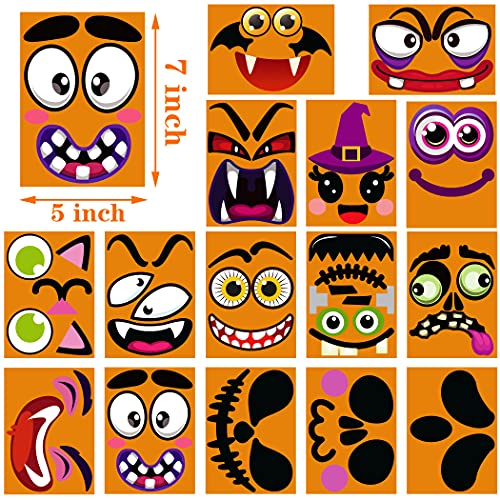 MISS FANTASY Halloween Pumpkin Decorating Stickers 30 Sheets Pumpkin Face Stickers for Pumpkin Decorating Jack O Lantern Stickers for Kids Halloween Party Favors — view 2
