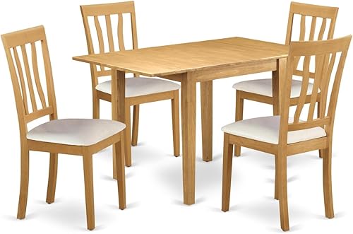 Miniatura 8 de East West Furniture NDAN3-OAK-LC - Juego de mesa de comedor de 3 piezas para espacios pequeños que contiene una mesa de comedor rectangular con
