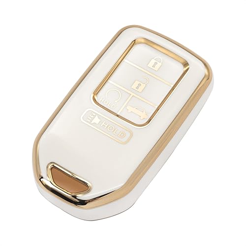SK CUSTOM Funda protectora para llavero inteligente de TPU con borde dorado para Honda Accord, Accord Hybrid, Accord Hybrid EX-L, Accord Hybrid