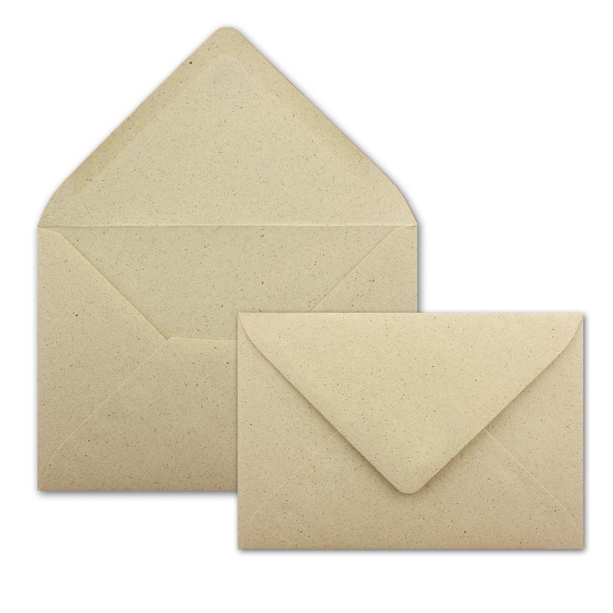 1000 DIN C6 Briefumschläge Kraftpapier Ökopapier Umweltpapier aus Graspapier - 11,4 x 16,2 cm - 120 g/m² - Nassklebung Umschläge ohne Fenster - Glüxx-Agent