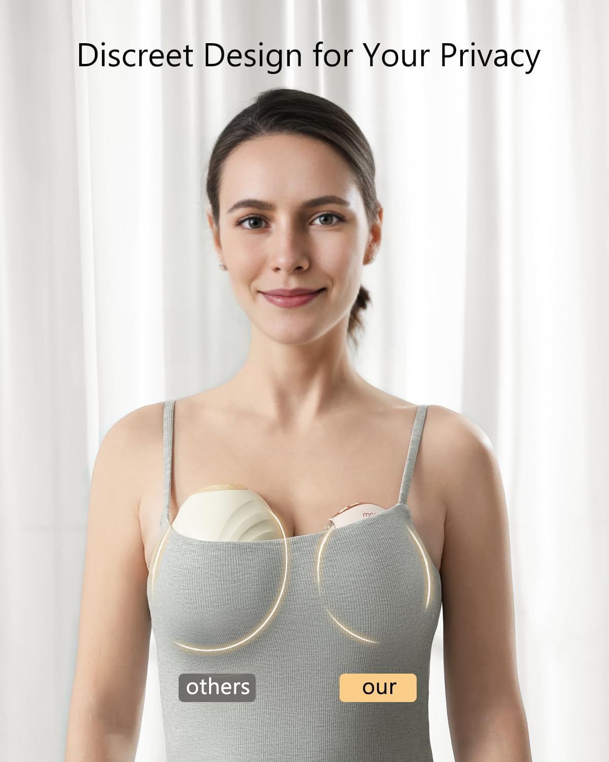 Wearable Breast Pump, Quiet Breast Pump Hands Free for Travel, Portable & Electric Breastfeeding Pump with 3 Modes & 12 Levels, 18/21/24mm, 2 Pack, Pink - Image 6