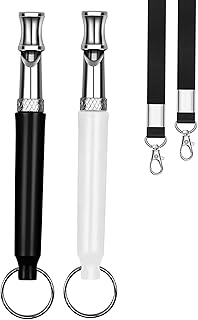 2Pack Dog Whistle, Dog Whistle to Stop Barking Neighbors Dog, Adjustable Ultrasonic Silent Dog Whistle, Professional Recall Dog Training Whistles, with Lanyard