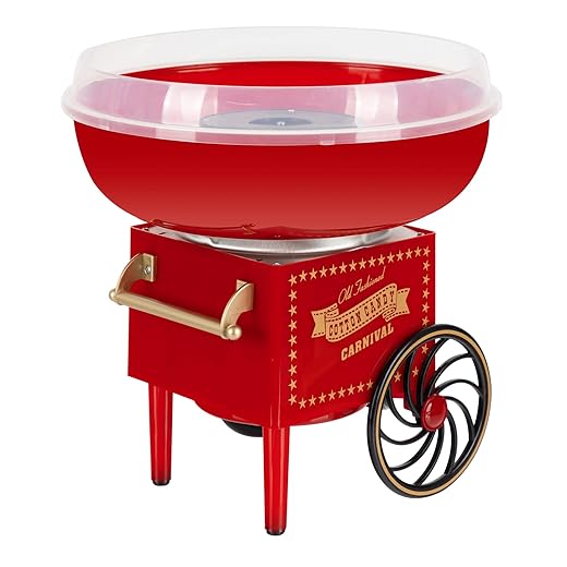 Stagecaptain CFM-500 Zuckerwattemaschine für Zuhause - Cotton Candy Maker für Kindergeburtstag - 500W Leistung für kurze Aufheizzeit - Für Zucker oder Bonbons geeignet - Leicht zu Reinigen - Rot