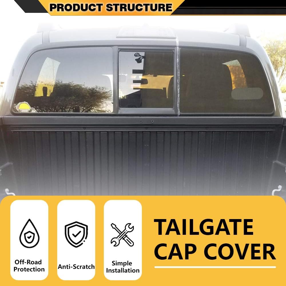 CNNELL Front Header Deck Rail Compatible with Toyota Tacoma 2016-2019 Truck Bed Accessories 53.74" Length Black Plastric PT278-35100-BH