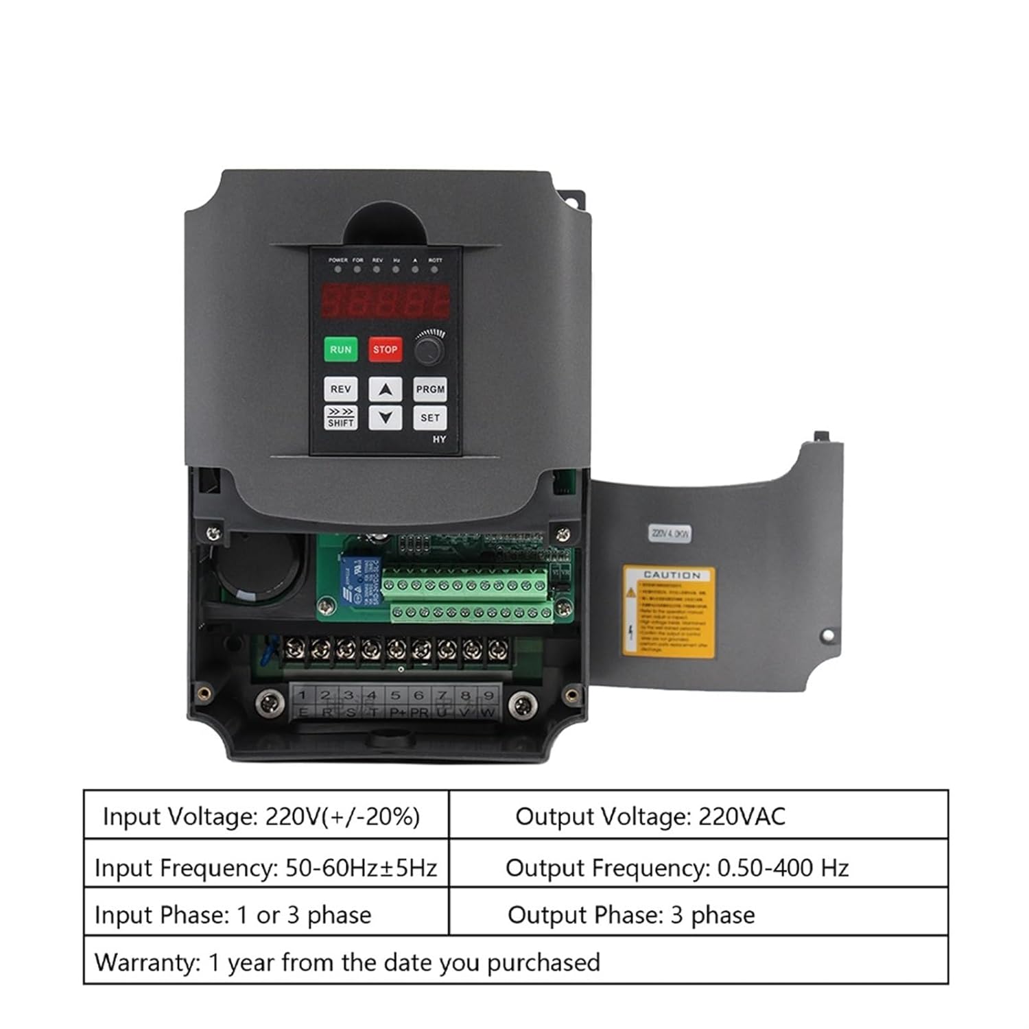 4.0KW 220v / 380v Inverter Motor Speed Control Variable Frequency Drive 0-400Hz 3P Output 1HP or 3HP Input(380v-380v)