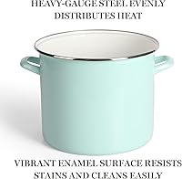 Vista 3 de Martha Stewart Thayer Olla de Caldo de 12 Cuartos de Galón Esmaltada sobre Acero Resistente a Rayones con Tapa – Azul Martha – Olla Duradera de Gran