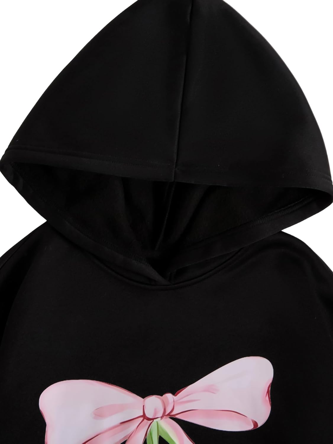 WDIRARA Women's Cherry Graphic Hoodie Long Sleeve Hooded Sweatshirts Cute Pullover Tops - Image 2