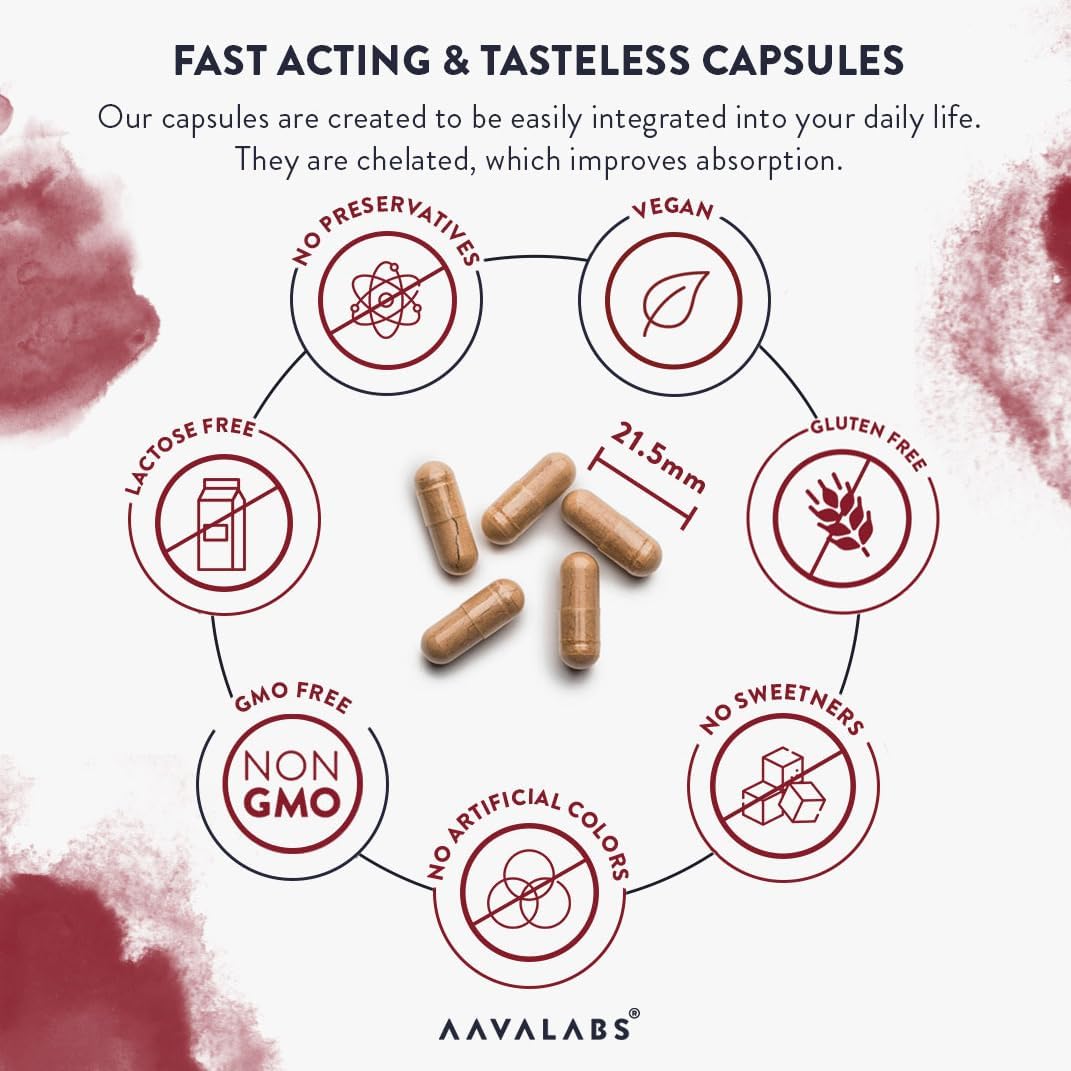 Gentle Iron Supplements For Women And Men - 42 Mg Iron Tablets High Strength With Natural Vitamin C Active Iron Bisglycinate Fatigue Supplements With High Bioavailability 120 Capsule 60273