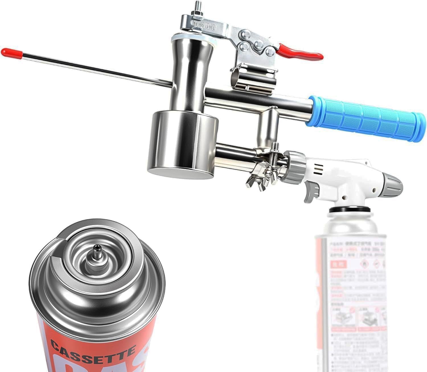 Butane Powered Oxalic Acid Vaporizer, Stainless Steel Portable Beehive Fogger, Beekeeping Supplies with Measuring Spoons & Lighter
