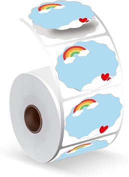 2" x 2" 50mm x 50mm Direct Thermal Labels 140 Stickers/Roll,Compatible with Phomemo M110 M100 M220 M221,Marklife for Barcode, Price Tags, Logo Design Blue, 1.97" x 1.97"