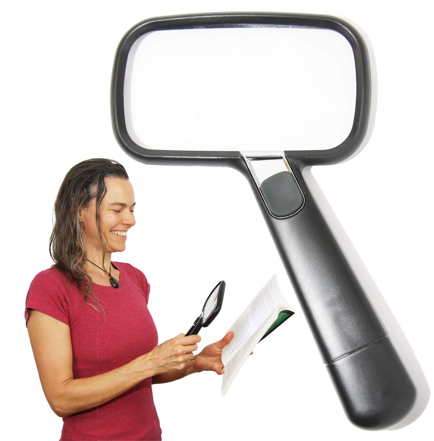 Buy EasY Magnifier Large Magnifying Glass 2X with LED Light; Light Up