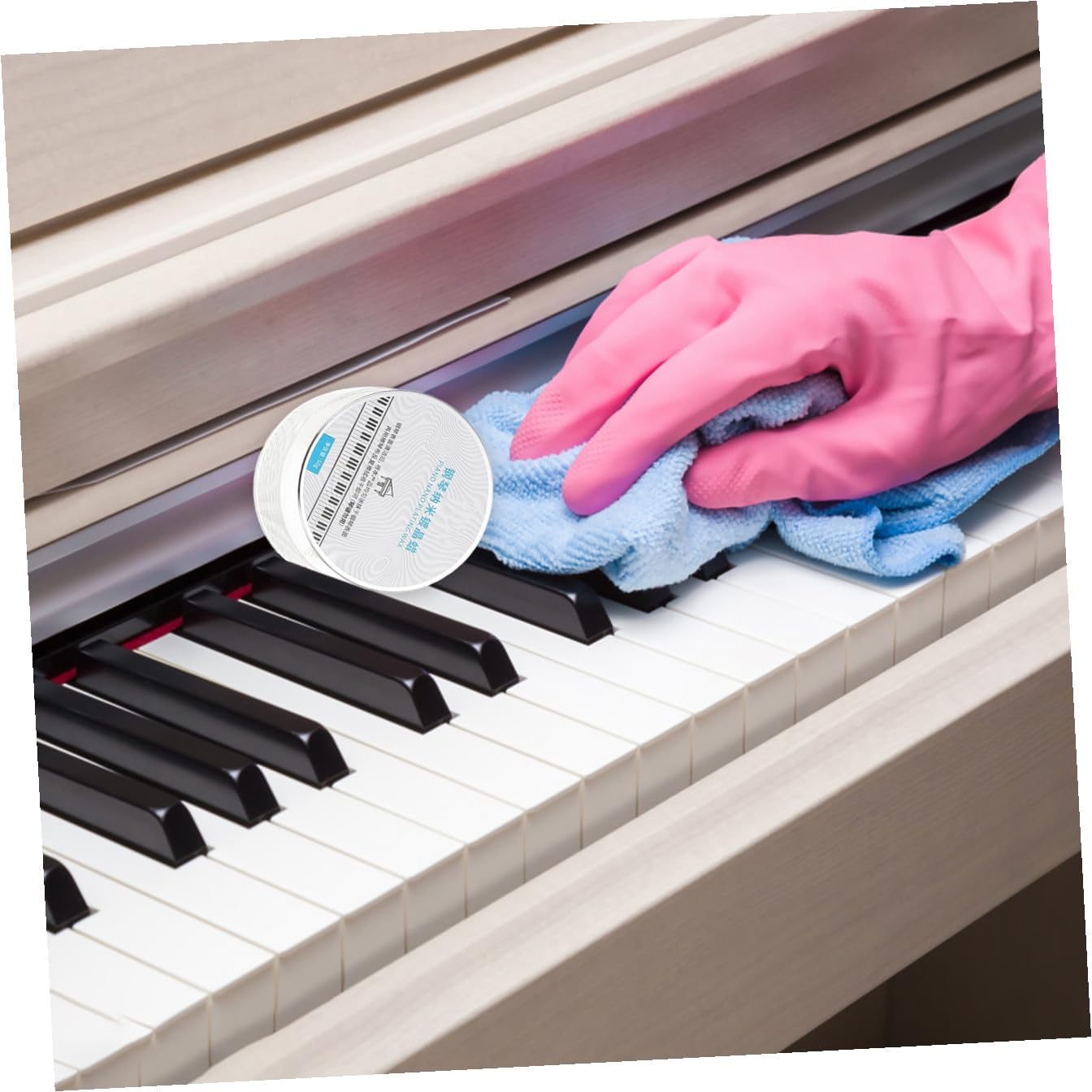 VICASKY Piano Care Kit Cleaning Tools Polishing Wax Wiping Cloth Dust Brush for Piano Maintenance