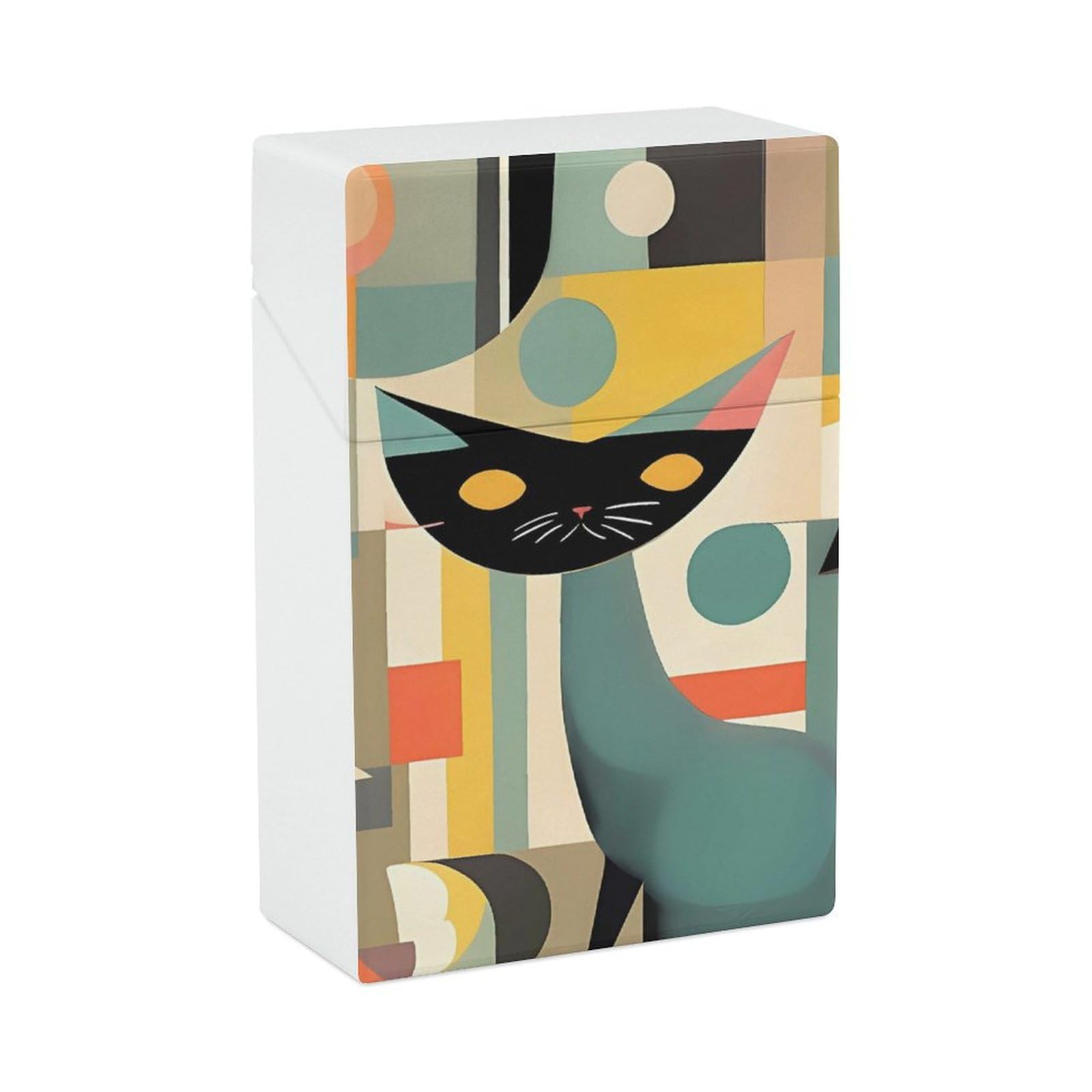 Amazon.com: Mid-Century Modern Art Cat Cigarette Case Normal Size Cigarette  Holder Case Skul Style Box 20 Capacity Women and Men Perfect for Roll Your  Own Cigs : Health & Household